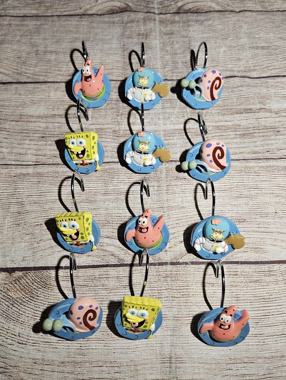 Nickelodeon SpongeBob square pants bathroom shower curtain hooks